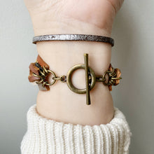 Load image into Gallery viewer, Multi Strand Recycled Leather Apple Watch Band with Antique Bronze Toggle - for 38/40mm  or 42/44mm - Made to Order