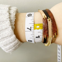 Load image into Gallery viewer, Multi Strand Recycled Leather Apple Watch Band with Antique Bronze Toggle - for 38/40mm  or 42/44mm - Made to Order