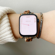 Load image into Gallery viewer, Multi Strand Recycled Leather Apple Watch Band with Antique Bronze Toggle - for 38/40mm  or 42/44mm - Made to Order