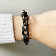 Load image into Gallery viewer, Leather Chain Bracelet - Black