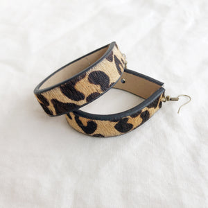 Leopard Leather Loopy Earrings - Laundry Girl Jewelry