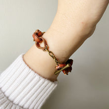 Load image into Gallery viewer, Leather Chain Bracelet - Cognac