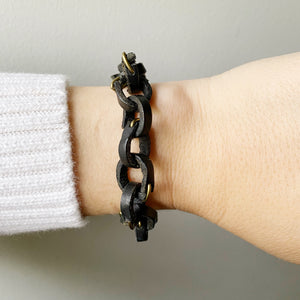 Leather Chain Bracelet - Black